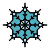 Nature snowflake icon color outline vector