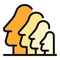 Easter Island sculpture icon color outline vector