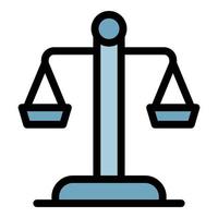 Judge balance icon color outline vector