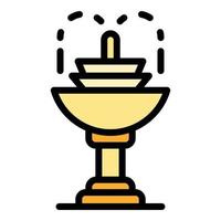Drinking fountain icon color outline vector