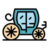 Royal carriage icon color outline vector