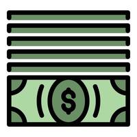 Money cash icon color outline vector