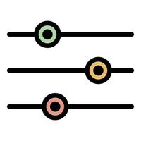 Equalizer icon color outline vector