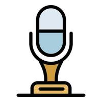 Studio microphone icon color outline vector