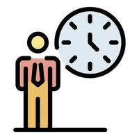 Working time icon color outline vector