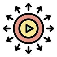 Global video story icon color outline vector