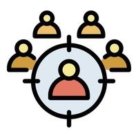 People target icon color outline vector