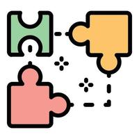 Ai smart puzzle icon color outline vector