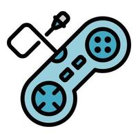 Wired joystick icon color outline vector