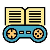 Video game instruction icon color outline vector