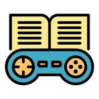 Video game instruction icon color outline vector