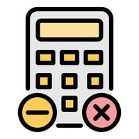 Office calculator icon color outline vector