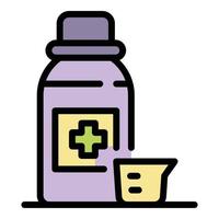 Healthcare syrup icon color outline vector