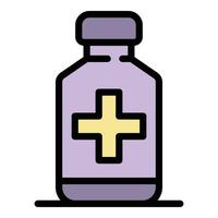 Cough syrup icon color outline vector