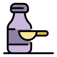Teaspoon syrup icon color outline vector