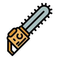 Home chainsaw icon color outline vector