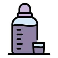 Syrup plastic bottle icon color outline vector