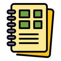 Polygraphy notebook icon color outline vector