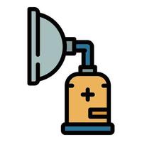 Anesthesia oxygen mask icon color outline vector