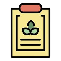 Herbal clipboard icon color outline vector