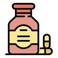 Medicine pills icon color outline vector