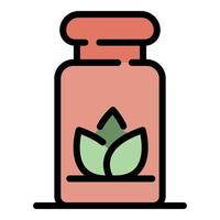 Spa herbal pills icon color outline vector