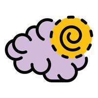 Cloud hypnosis icon color outline vector