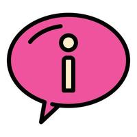 Info service chat icon color outline vector