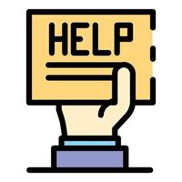 Help service center icon color outline vector