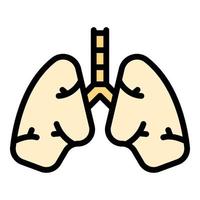 Human lungs icon color outline vector