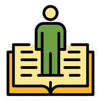 Book learning icon color outline vector