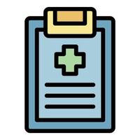 Medical clipboard icon color outline vector