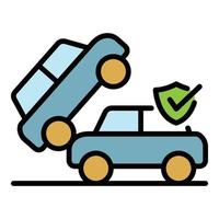 City car accident icon color outline vector