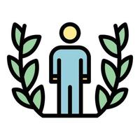 Laurel excellence man icon color outline vector