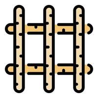 Wood fence icon color outline vector