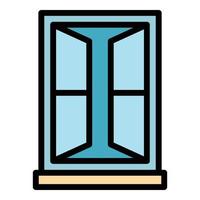 Open window frame icon color outline vector