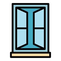 Open window frame icon color outline vector