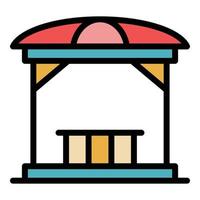 Gazebo structure icon color outline vector