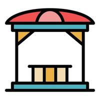 Gazebo structure icon color outline vector