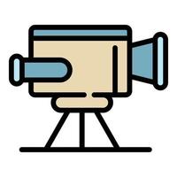 Wedding ceremony video camera icon color outline vector