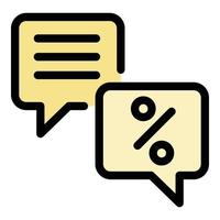 Conversion rate chat icon color outline vector