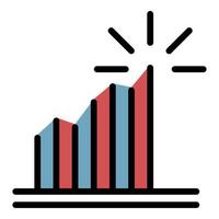 Data idea chart icon color outline vector