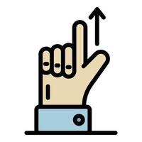 Goal up finger icon color outline vector