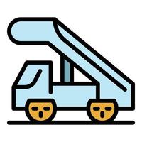 Airplane trap truck icon color outline vector