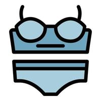 Swimsuit icon color outline vector