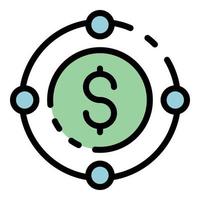 Idea crowdfunding icon color outline vector