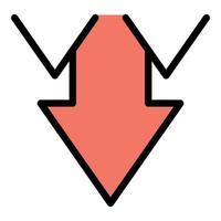 Regression icon color outline vector