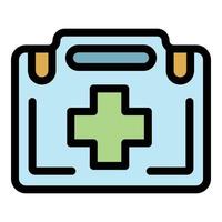 vector de esquema de color de icono de botiquín de primeros auxilios