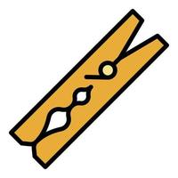 Clip clothes pin icon color outline vector