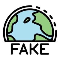 Fake international news icon color outline vector